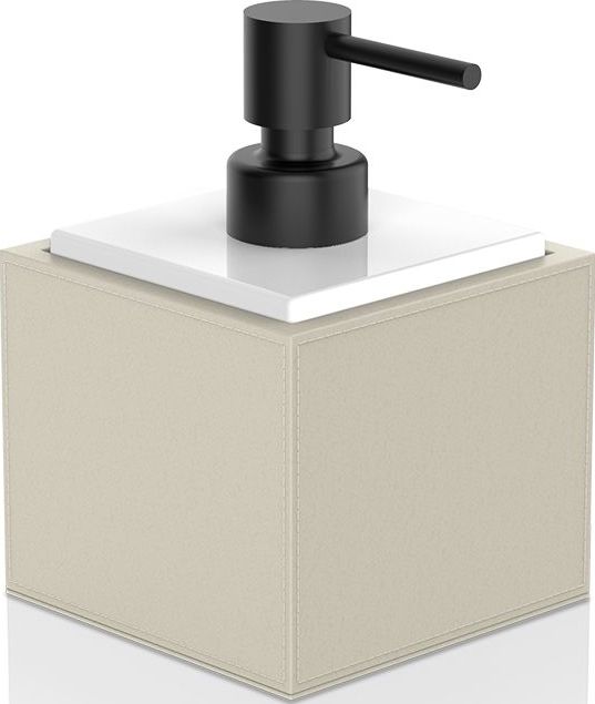 Dozownik do mydła Brownie piaskowo-biały z pompką czarną