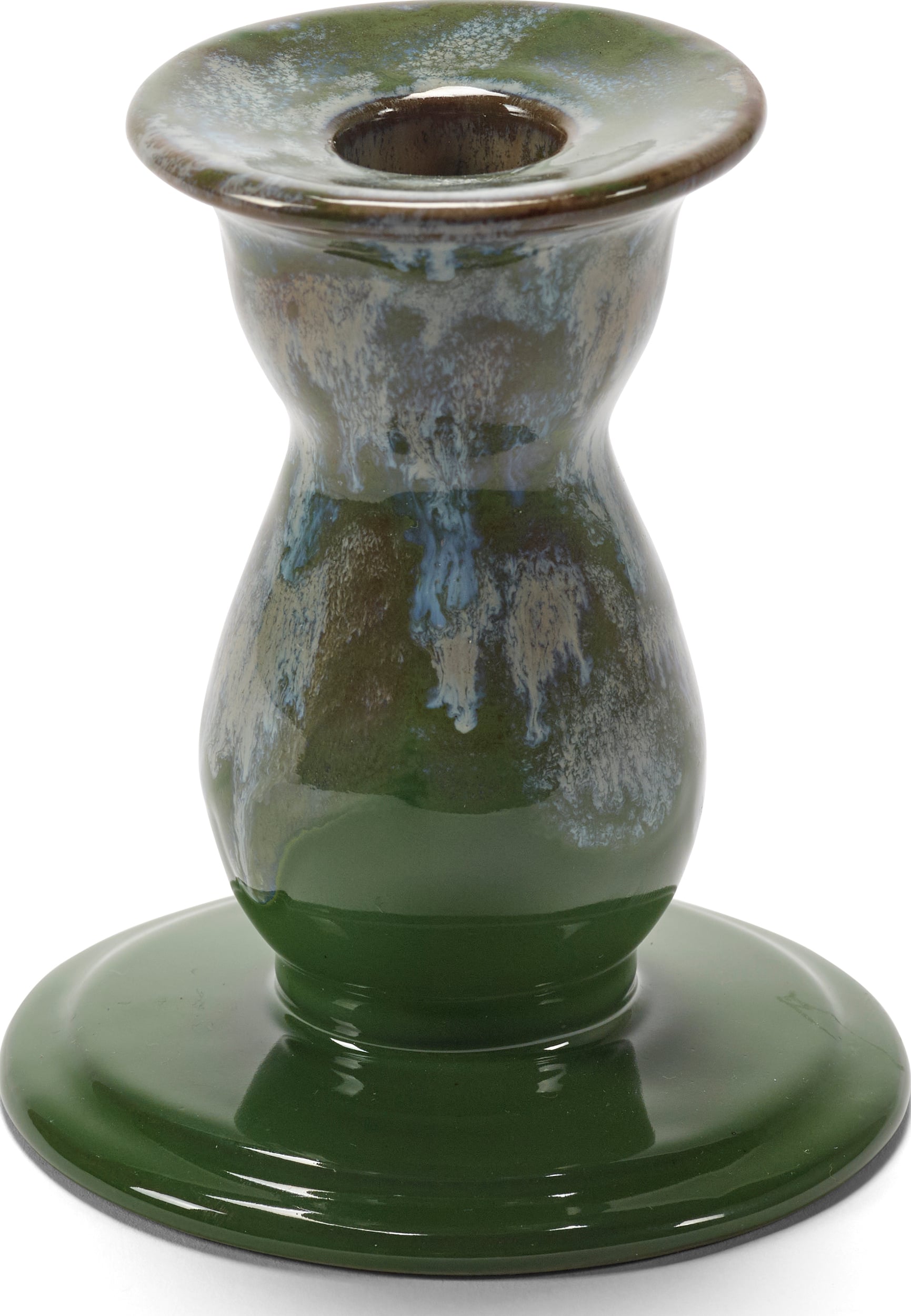 Świecznik na klasyczną świecę Terres de Rêves 10,5 cm ciemnozielony