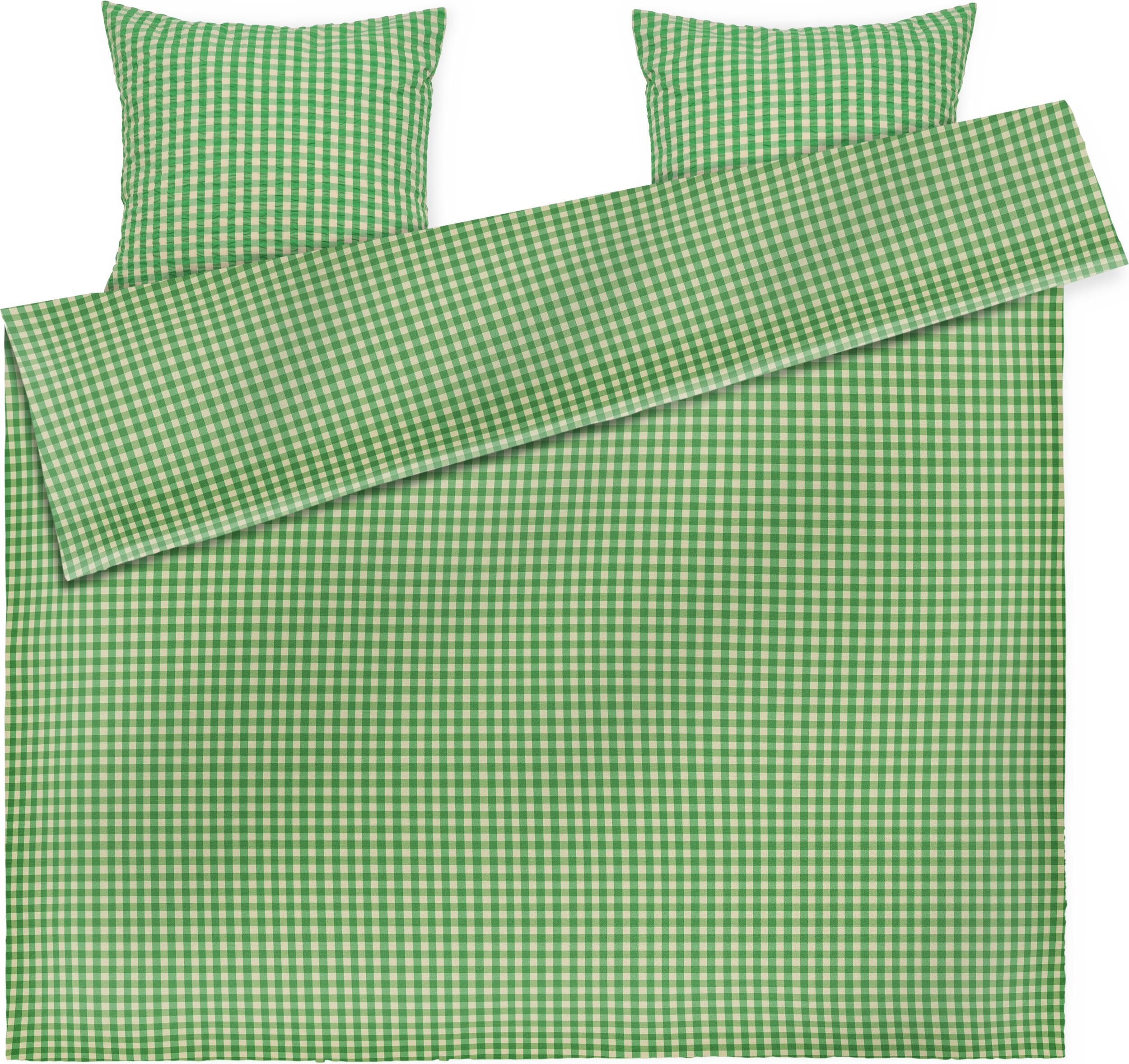 Pościel Bæk & Bølge 200 x 220 cm zielona z 2 poszewkami na poduszki 60 x 63 cm