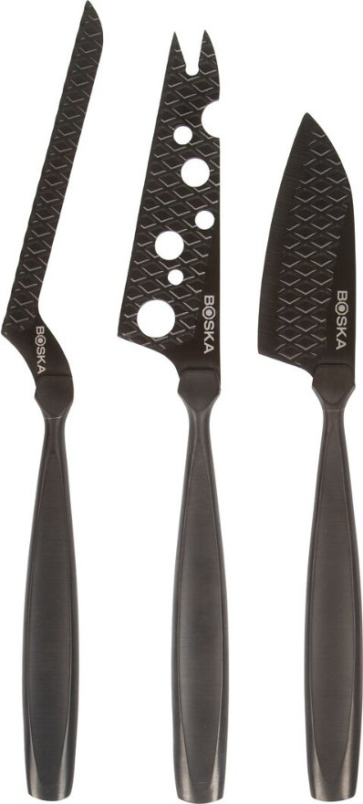 Noże do sera Monaco Plus czarne z etui 4 el.