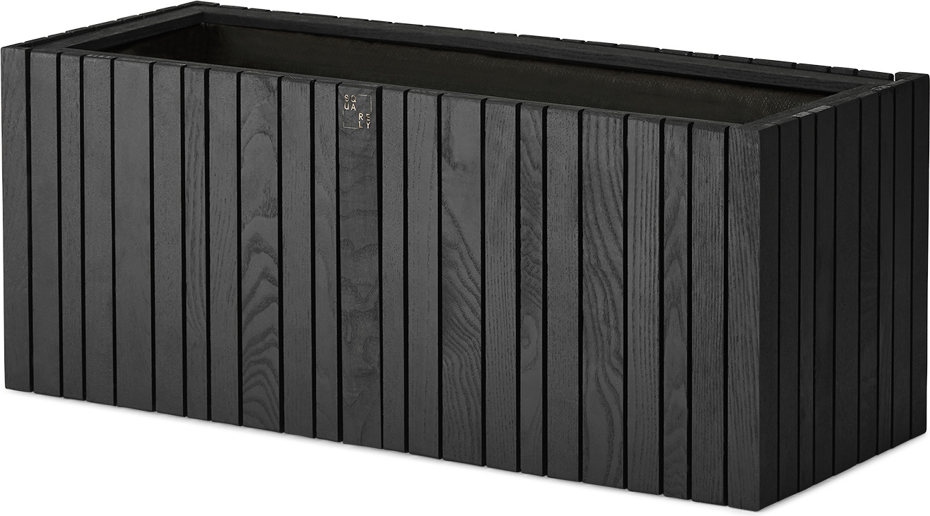 Doniczka samonawadniająca GrowWIDE czarny jesion z otworami na uchwyty do zawieszenia