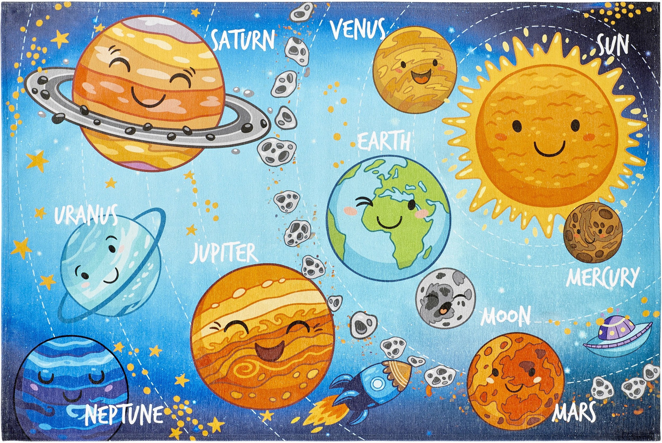 Dywan Torino Kids układ słoneczny 80 x 120 cm