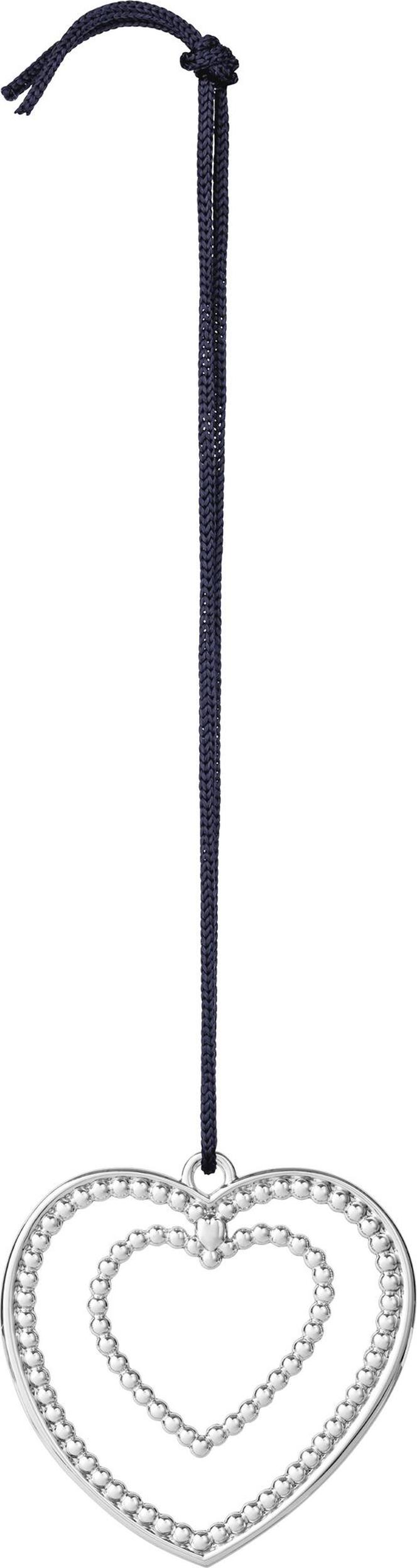 Dekoracja choinkowa Karen Blixen serce z kulek 7 cm srebrna