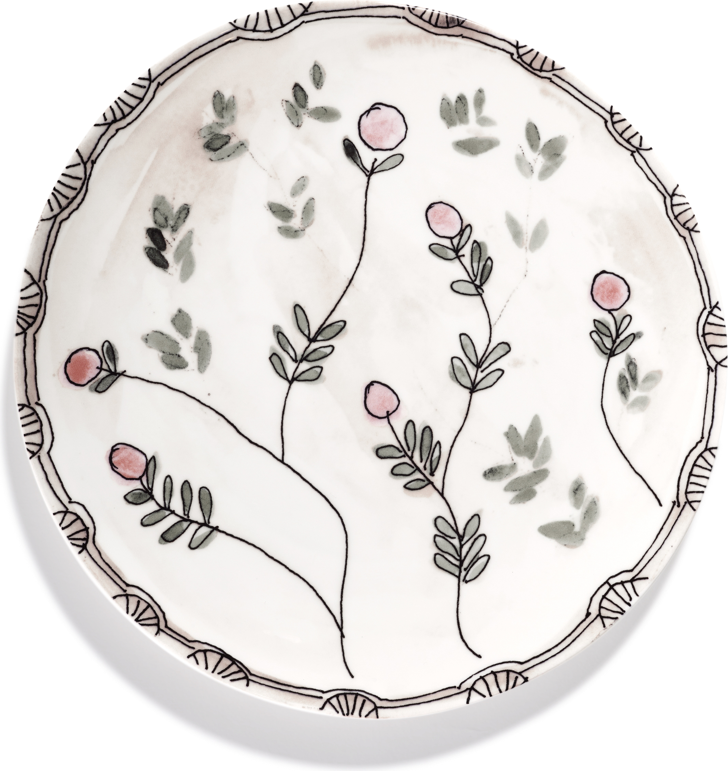 Talerz do serwowania Midnight Flowers Mirtillo Nude 31 cm