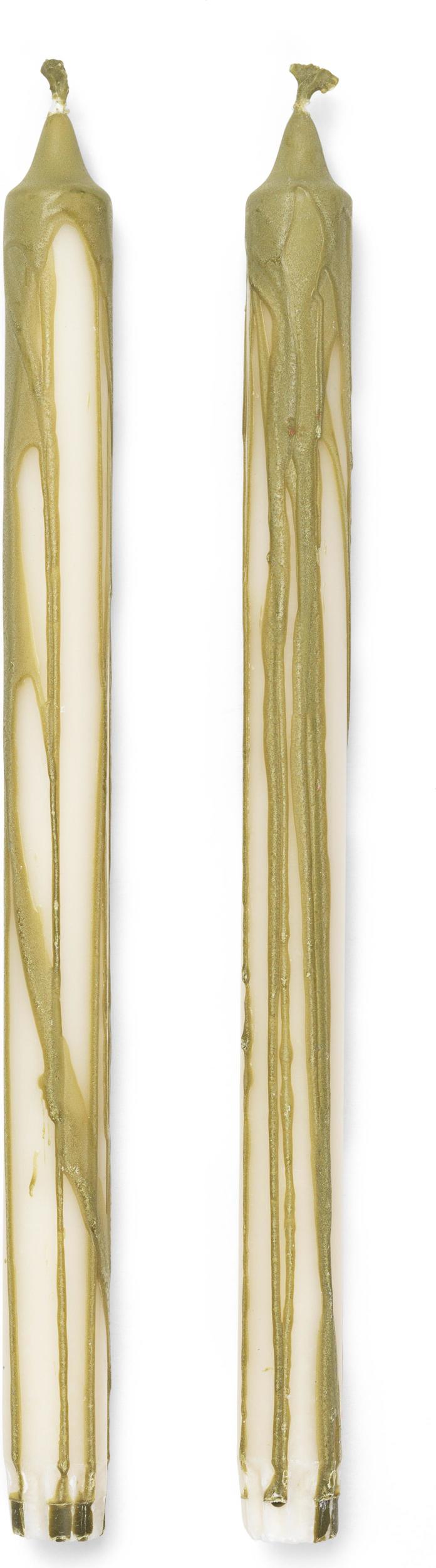 Świece Dryp 30 cm oliwkowe 2 szt.