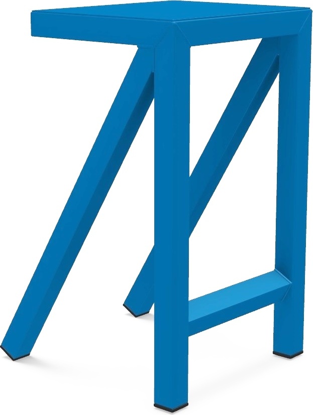 Stołek barowy Bureaurama 62 cm niebieski