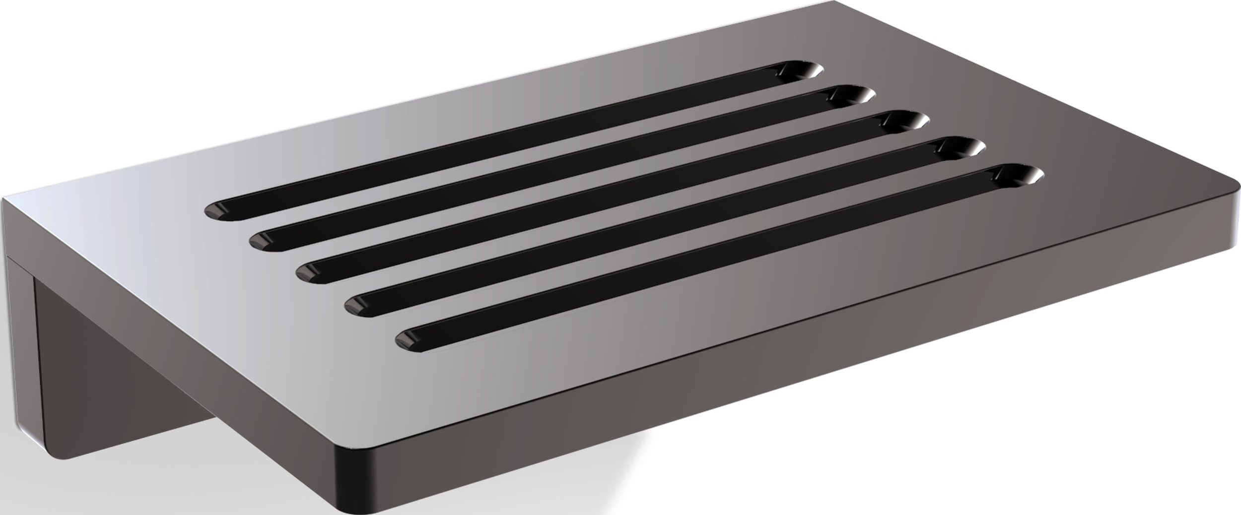 Mydelniczka Club prosta chrom-czarna ścienna z powłoką PVD