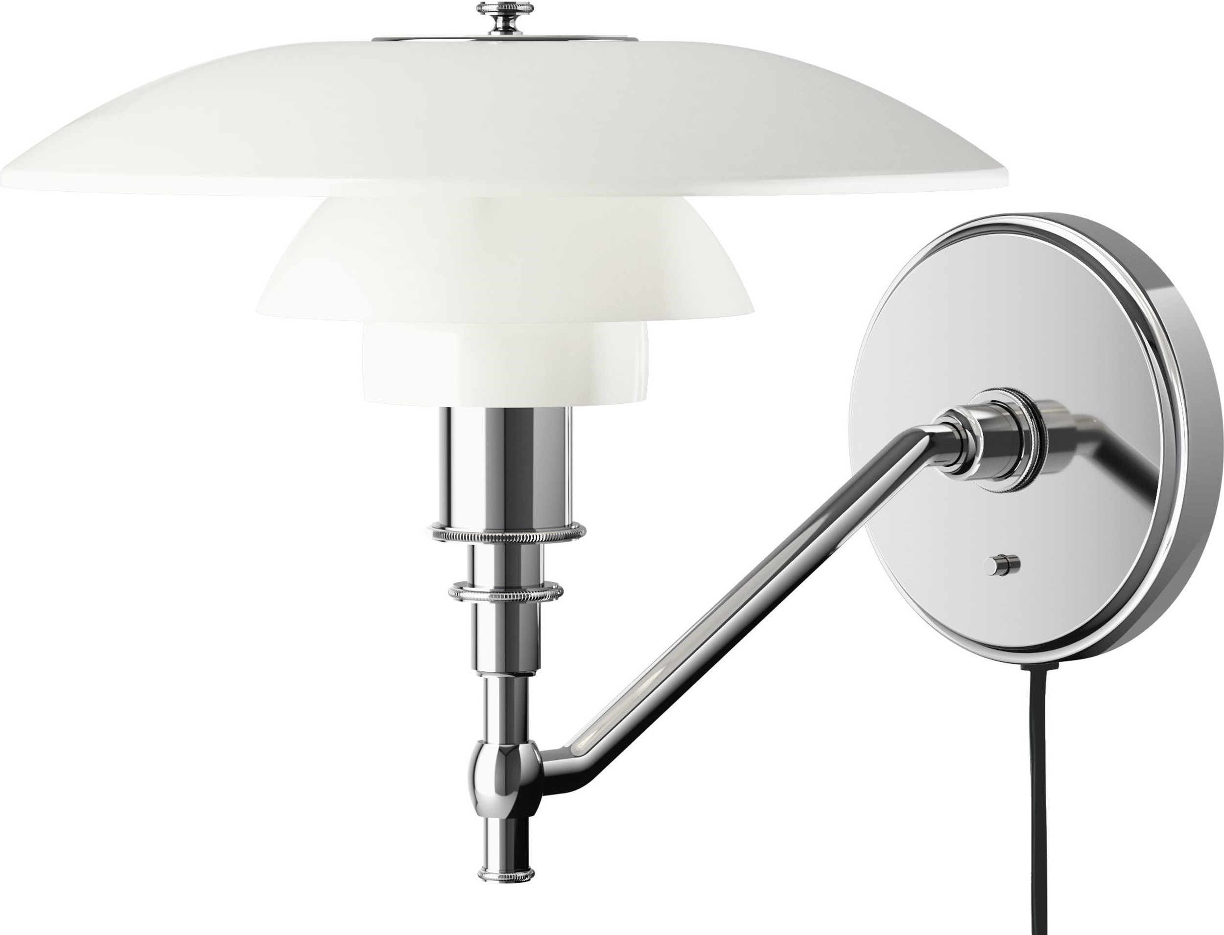 Kinkiet PH 28,5 cm chrom z widocznym kablem i włącznikiem