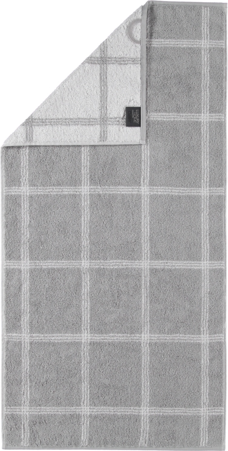 Ręcznik Two-Tone w kratę 80 x 150 cm platynowy