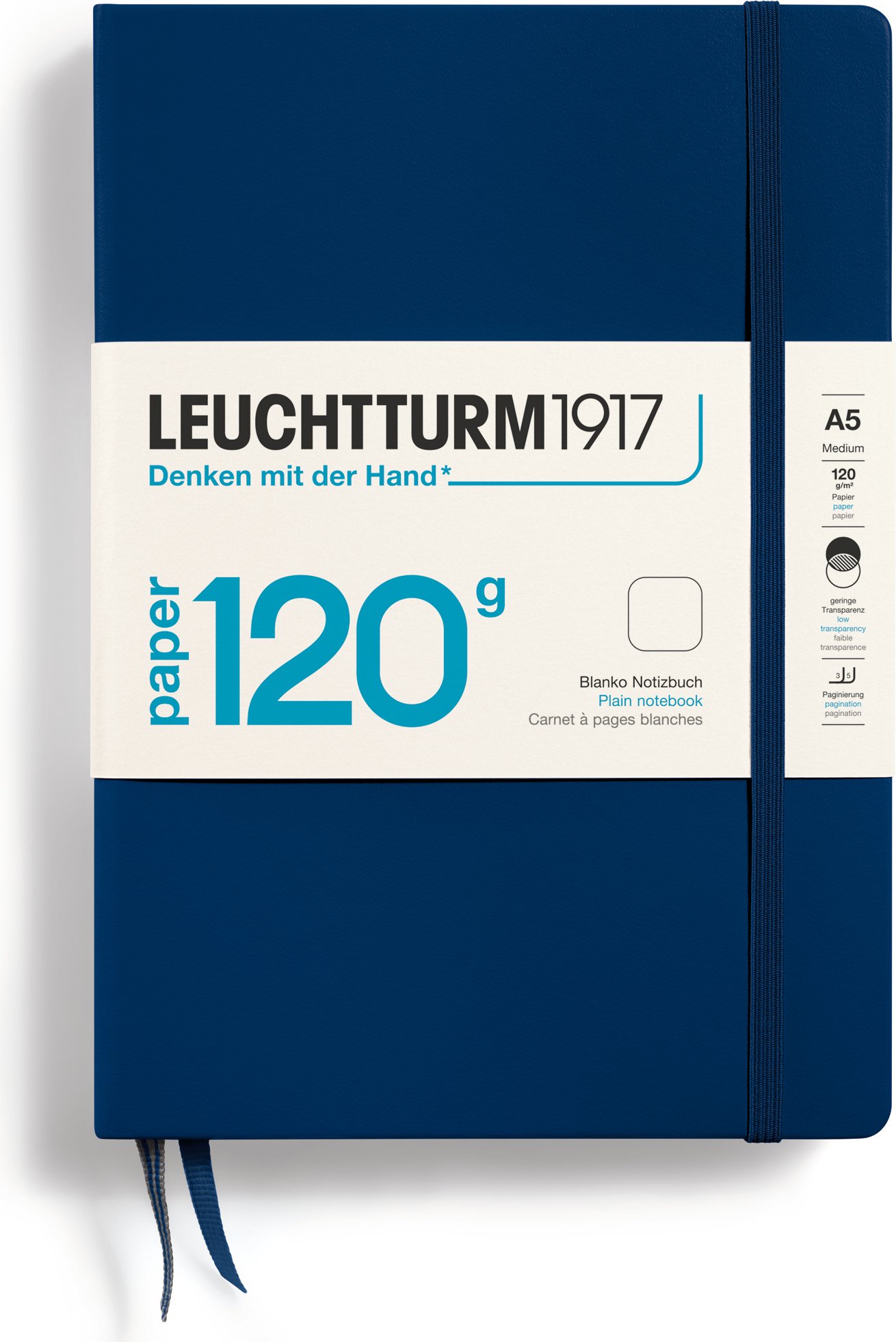 Notes gładki w twardej oprawie Edition 120 A5 203 strony granatowy 120 g/m²