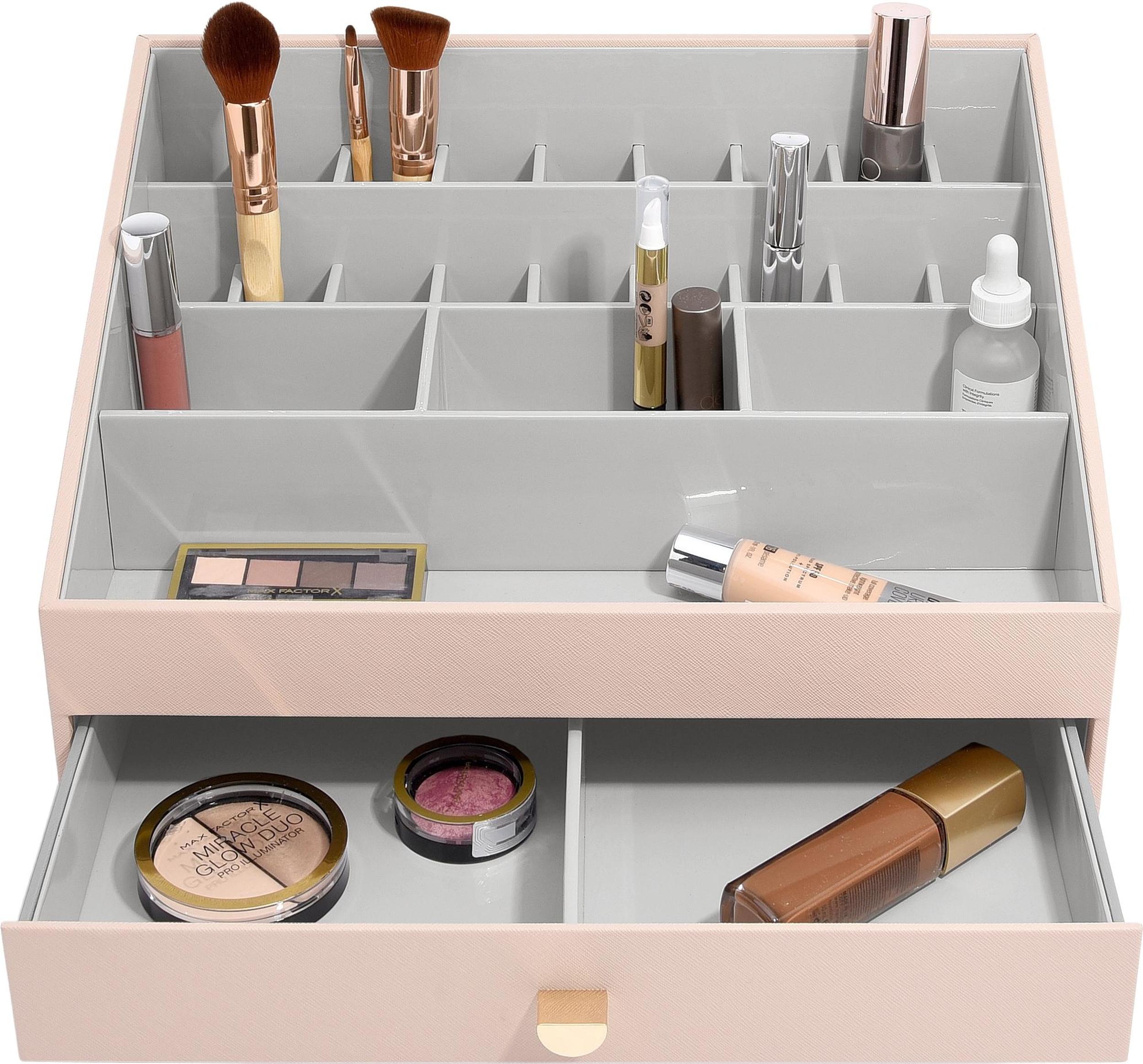 Organizer na kosmetyki Stackers open supersize różowy z szufladą