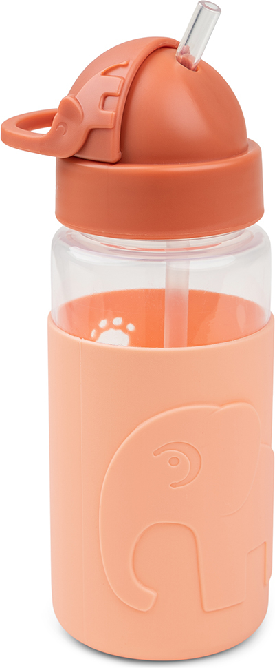 Bidon Easy Grip Elphee 350 ml pomarańczowy ze słomką