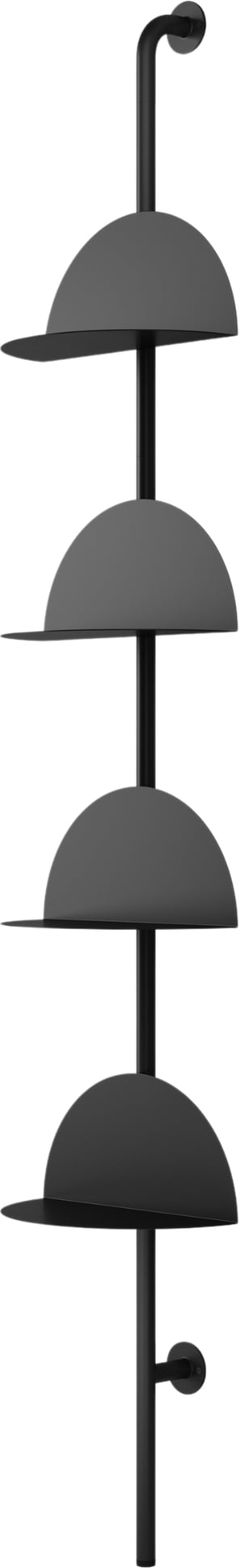 Półki ścienne Solis 204 cm czarne 4 szt.