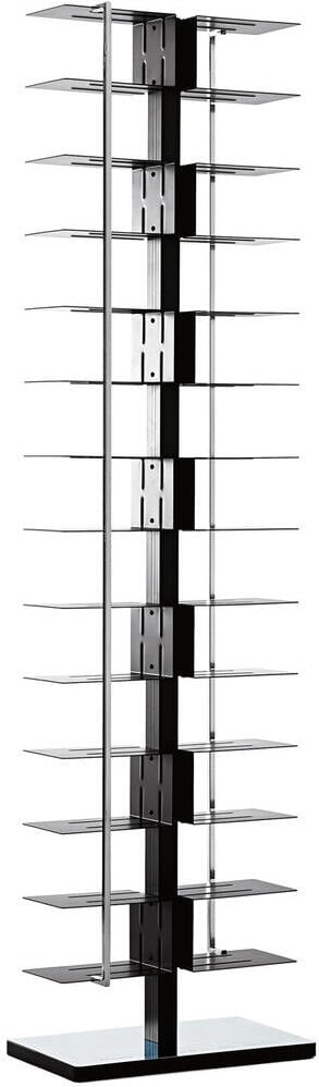Regał Ptolomeo x2 192 cm czarny ze srebrną podstawą