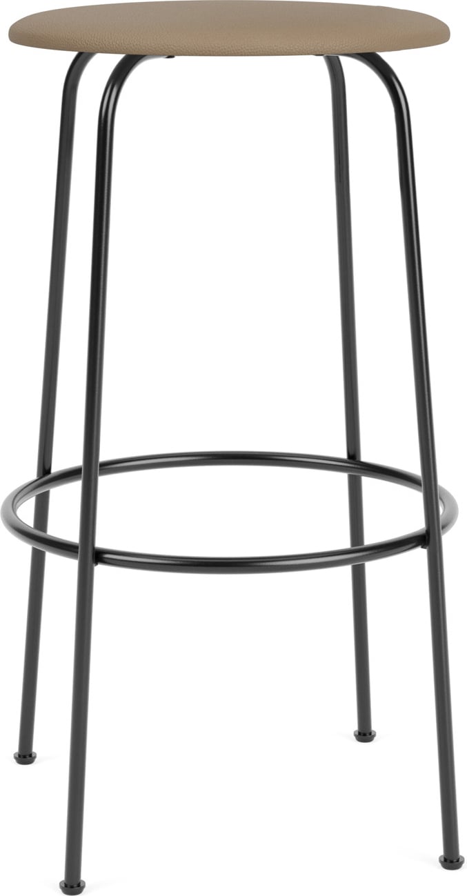 Stołek barowy Afteroom 75 cm beżowy siedzisko skórzane