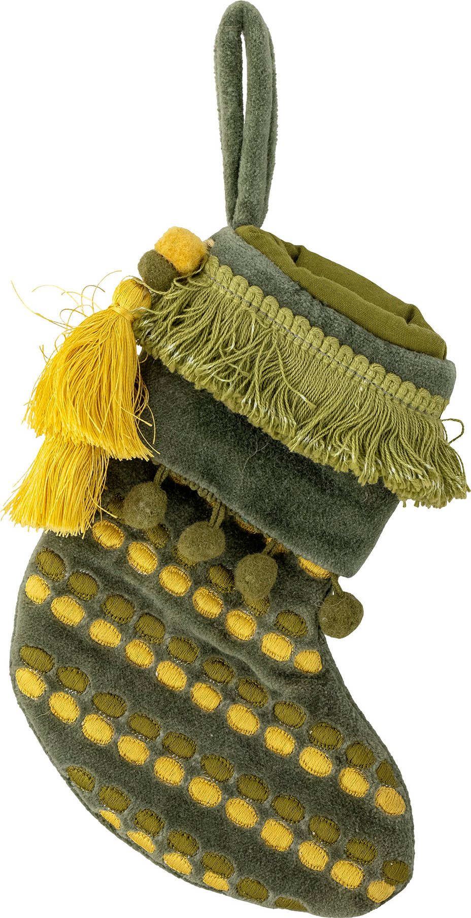 Dekoracja świąteczna Jeanne skarpeta zielona