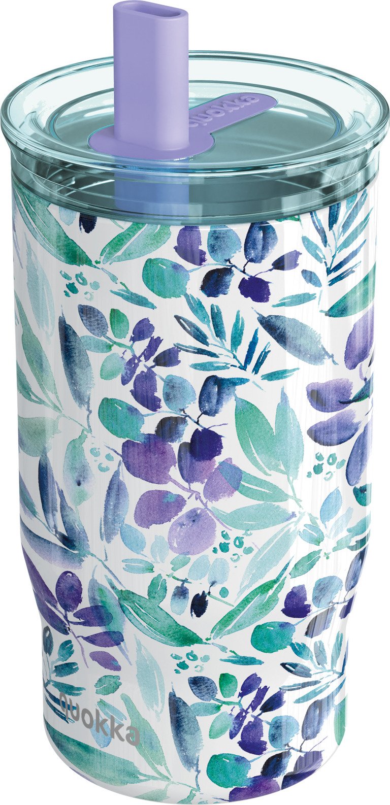 Kubek termiczny ze słomką Quokka Mist Violet Blooms 720 ml