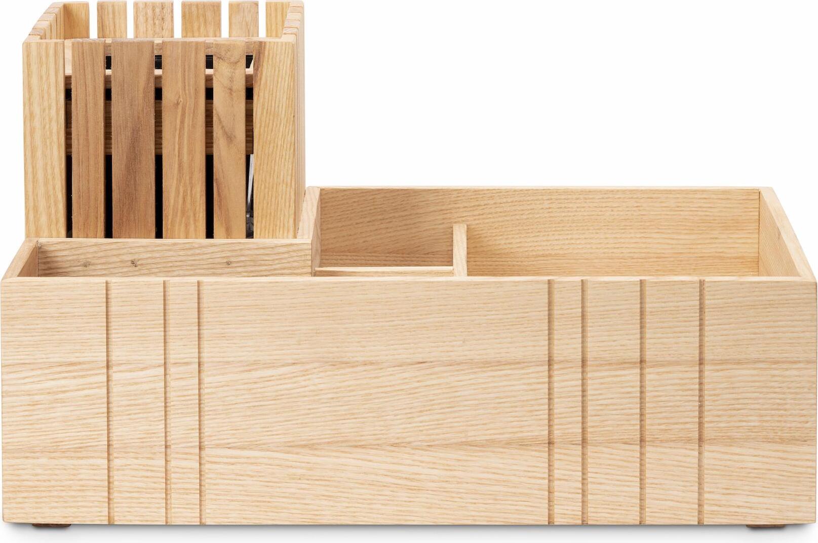 Organizer na biurko TableORGANIZER jesion naturalny z doniczką samonawadniającą GrowSMALL 2 el.