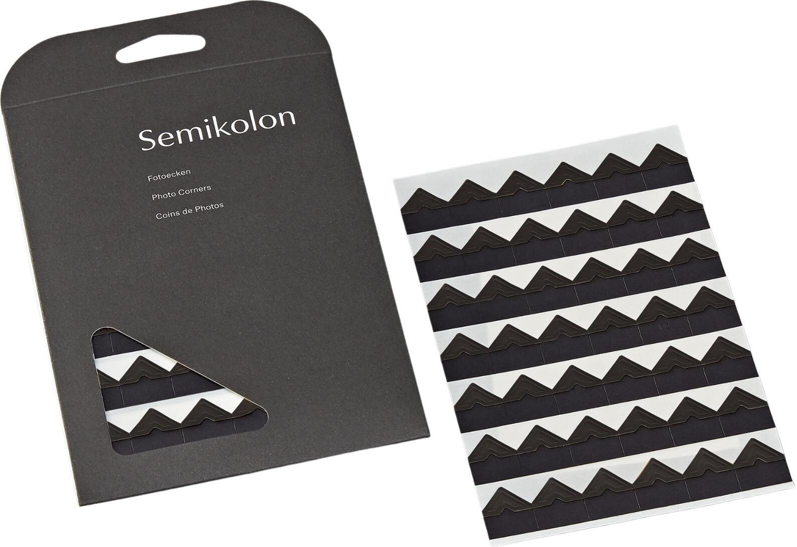 Naklejki narożne do zdjęć Semikolon czarne