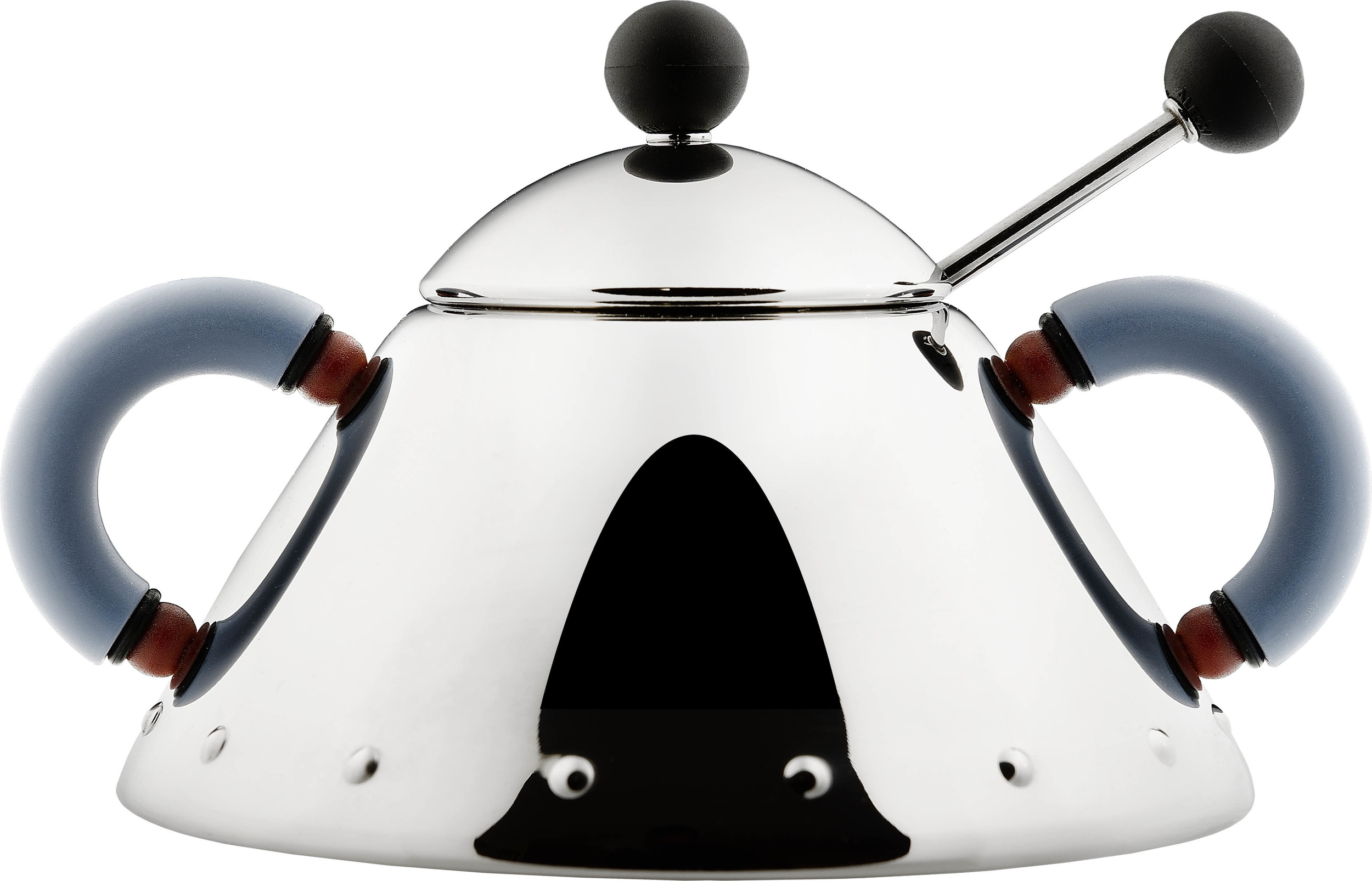 Cukiernica Alessi 9097 z niebieskimi uchwytami