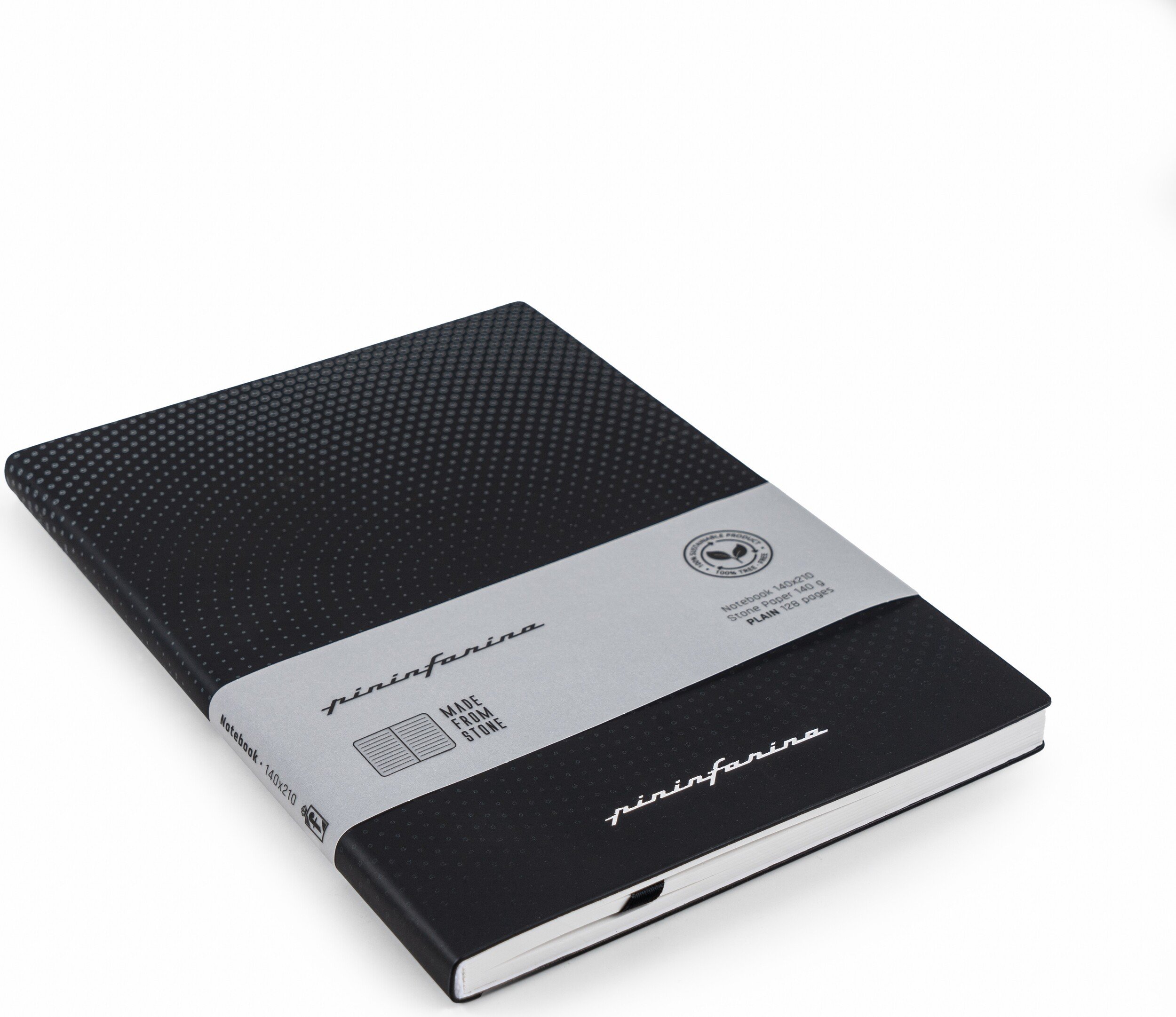 Notes z kamiennego papieru wodoodporny Pininfarina Flexi w linię A5 128 stron czarny