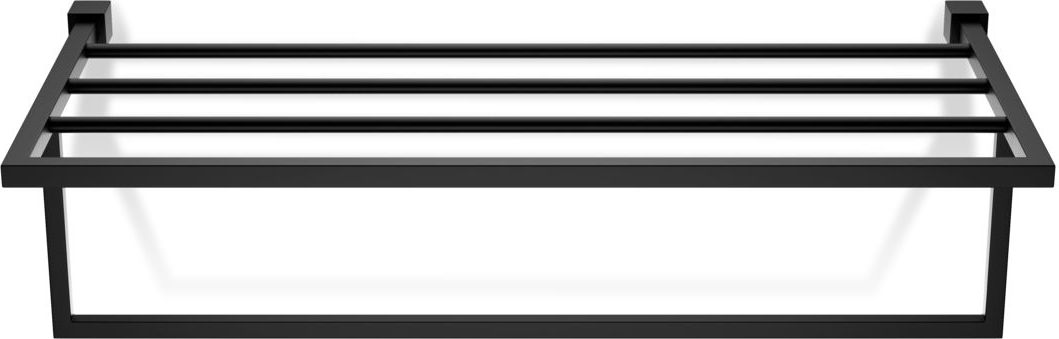 Wieszak reling na ręczniki Corner czarny mat z półką