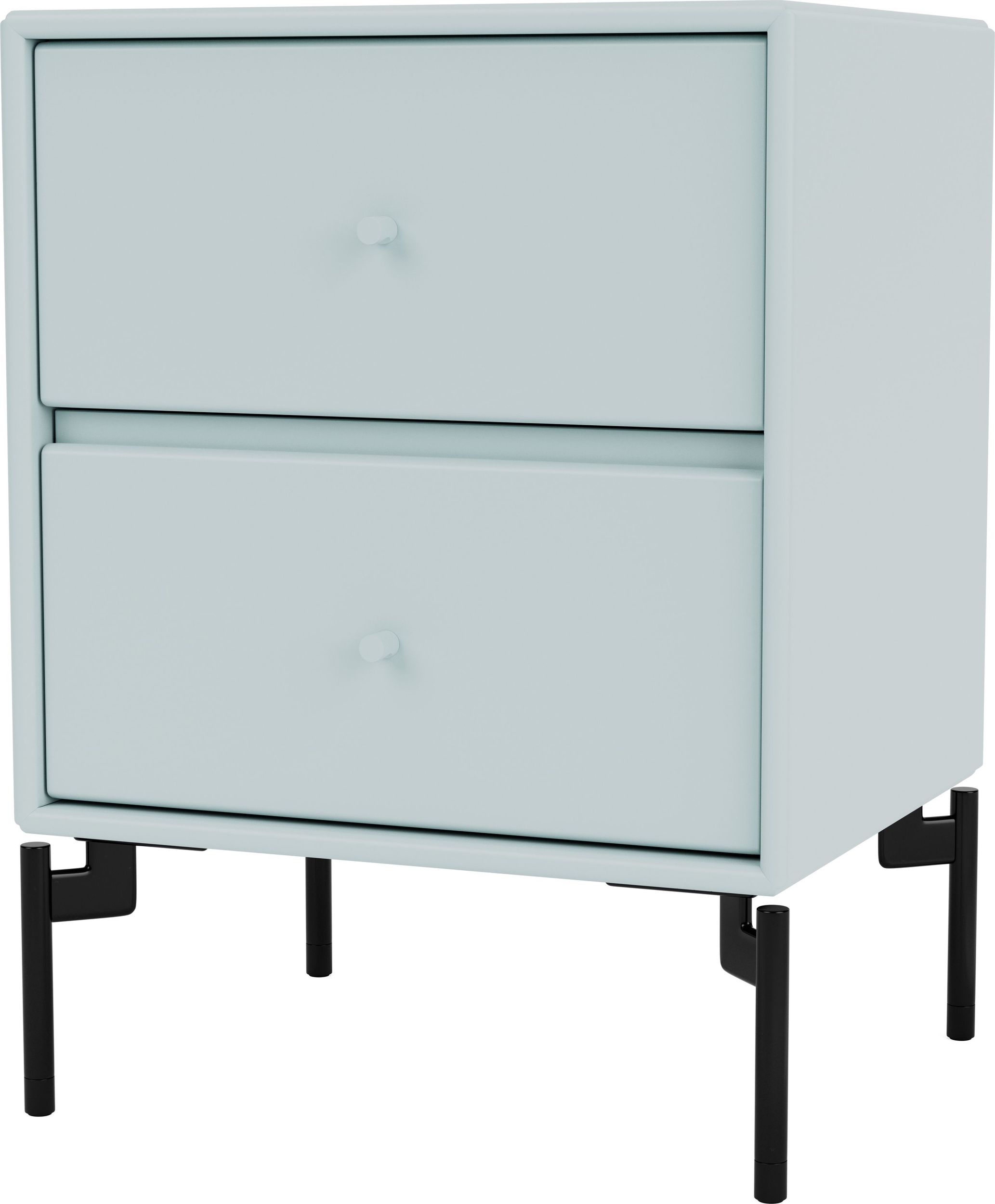 Szafka nocna Drift jasnobłękitna na czarnych nogach