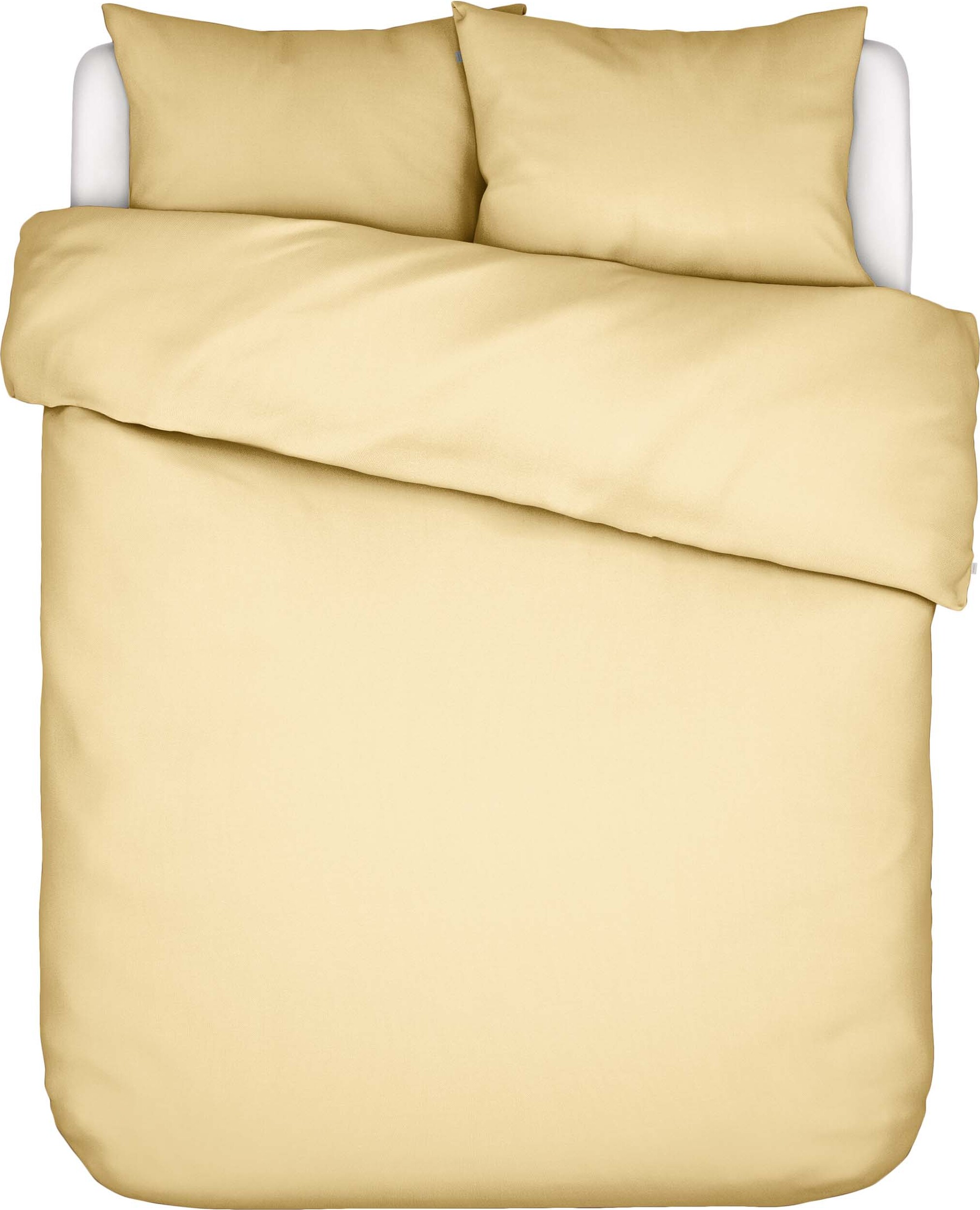 Pościel Minte 240 x 220 cm żółta z 2 poszewkami na poduszki 60 x 70 cm zapięcie flap