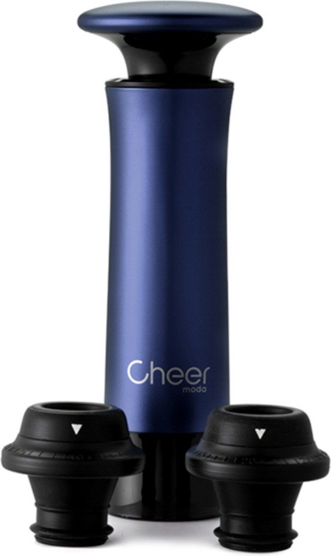 Pompka próżniowa do wina z korkami Treeplet niebieska 5 el.