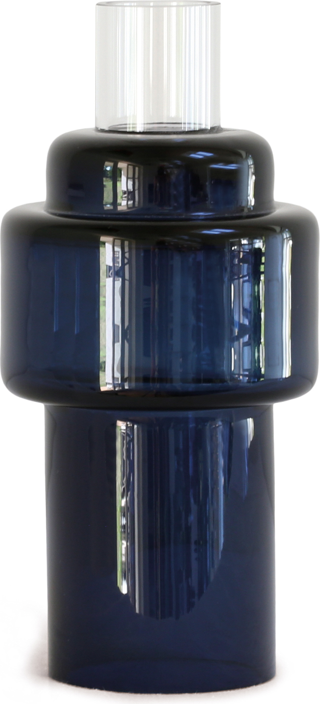 Świecznik Ro Collection No.55 indygo szklany