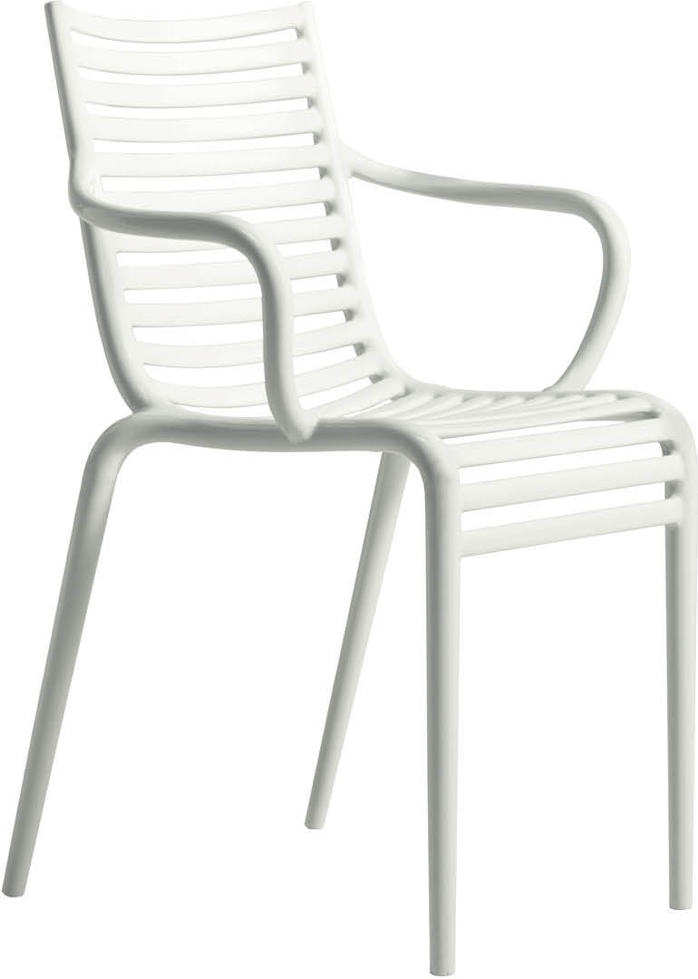 Krzesło Pip-e białe z podłokietnikami