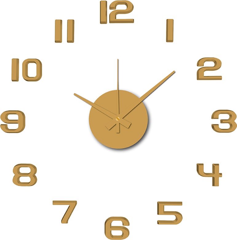 Zegar ścienny Sunset Numbers ochra