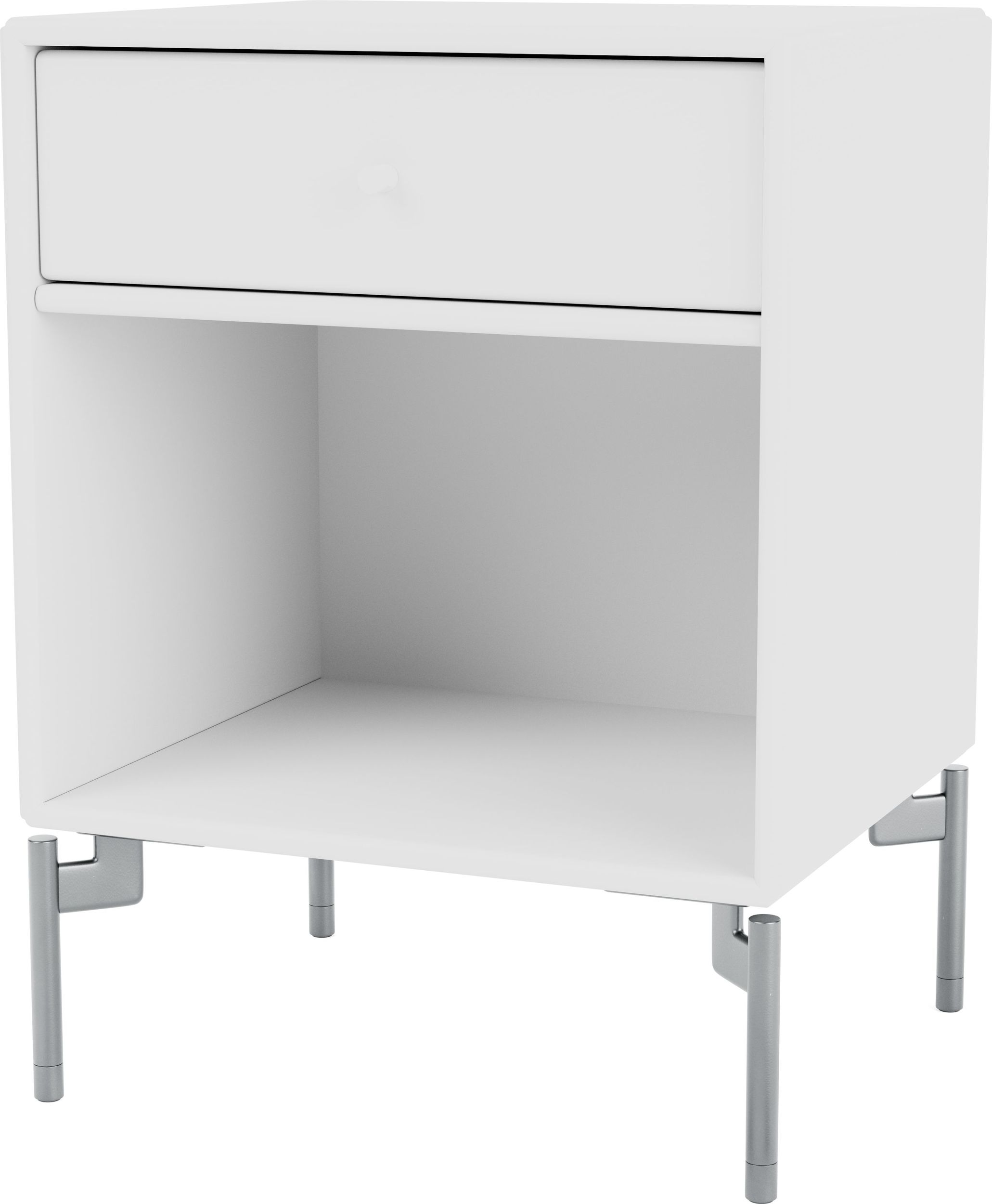 Szafka nocna Dream biała na chromowanych nogach
