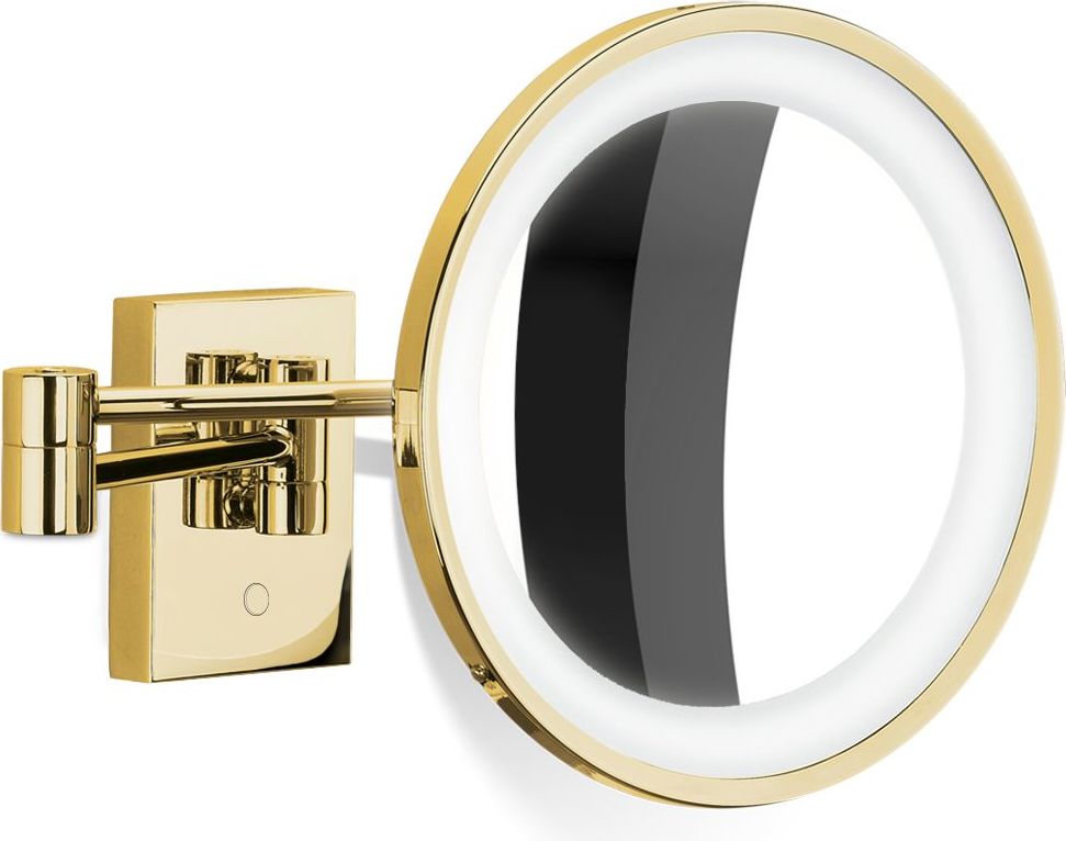 Lusterko kosmetyczne powiększające x10 BS 40 złote ścienne