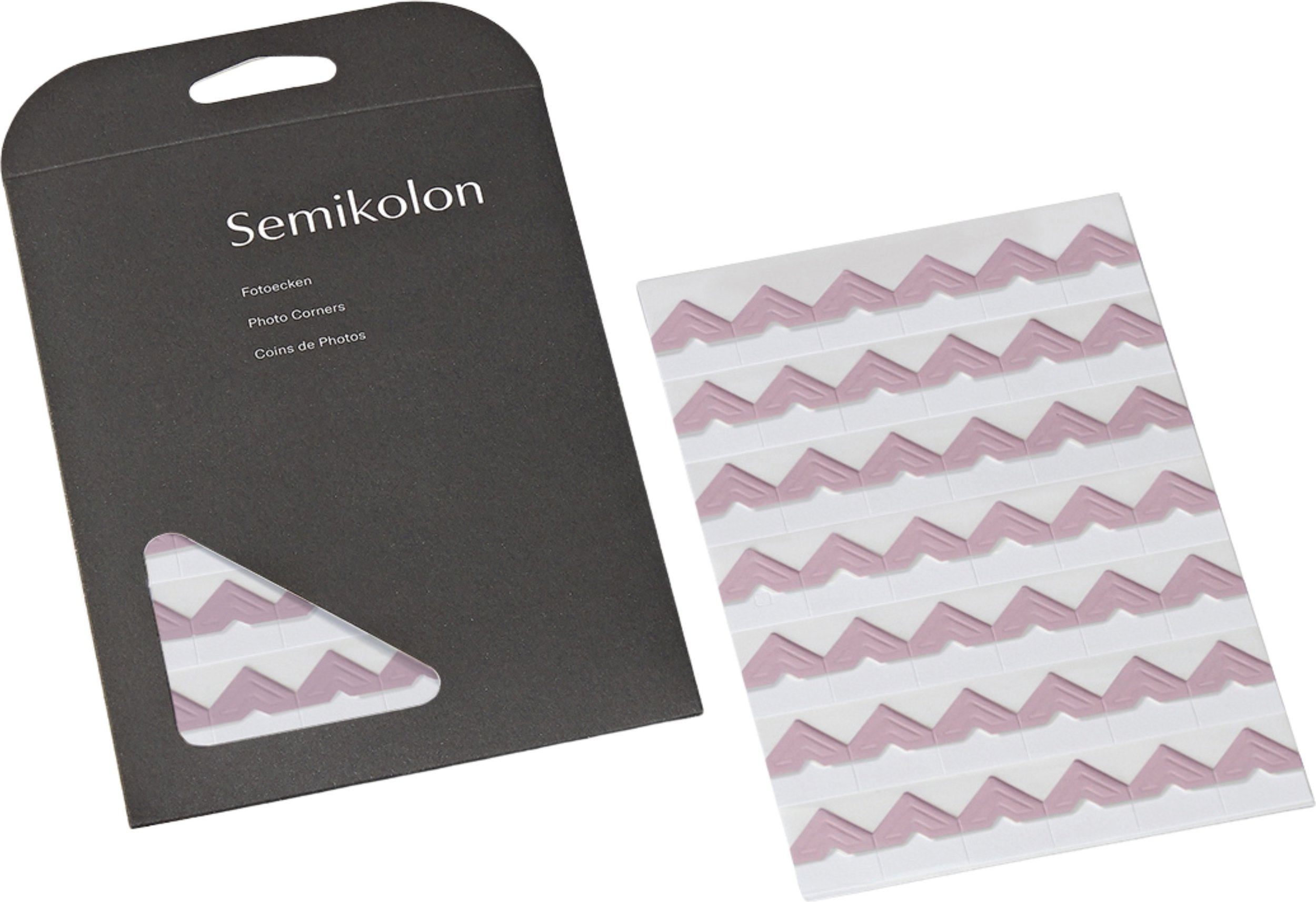 Naklejki narożne do zdjęć Semikolon jasnoróżowe