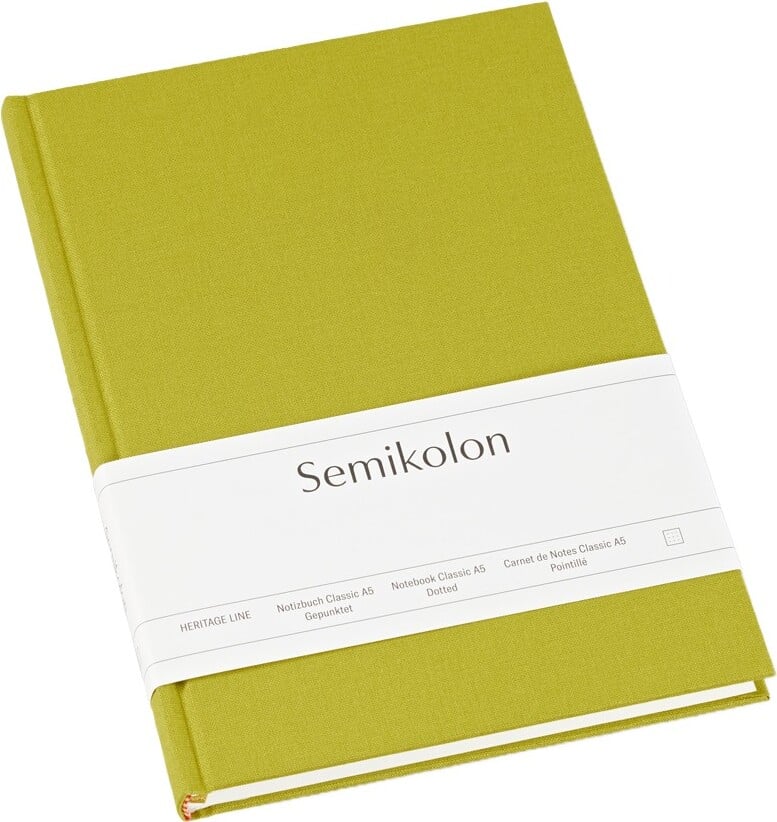 Notes w kropki Uni Classic A5 zieleń matcha