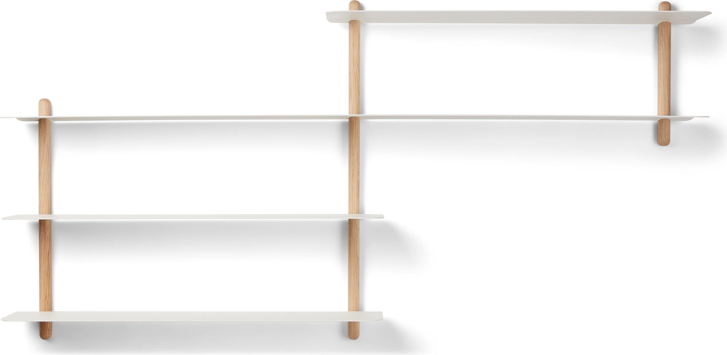 Półka ścienna Nivo B 118 cm biała jasny dąb