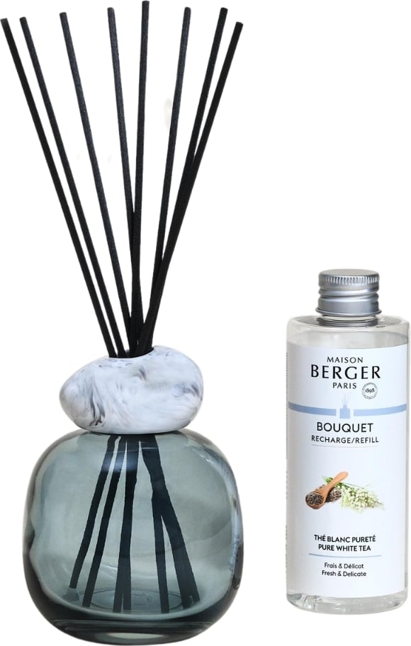 Dyfuzor zapachowy Mineral niebiesko-biały z zapachem Pure White Tea