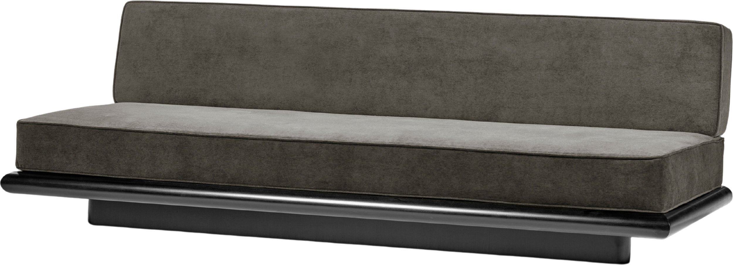 Sofa Ono Velvet 234 cm szara czarny dąb