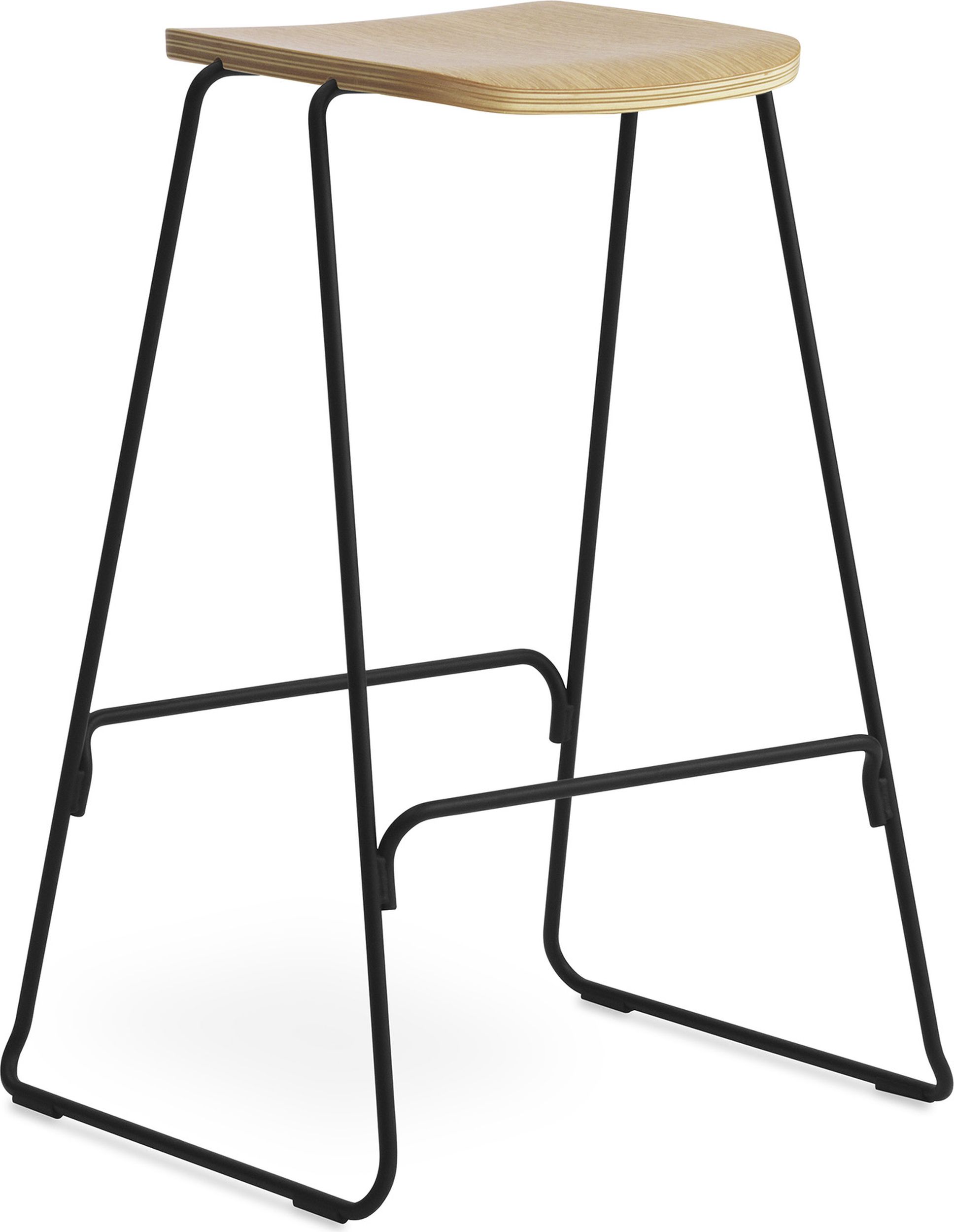 Stołek barowy Just 75 cm jasny dąb z czarną podstawą