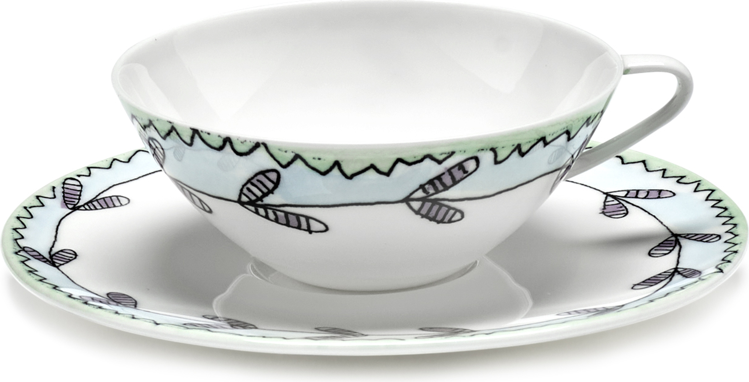 Filiżanka do kawy ze spodkiem Midnight Flowers Blossom Milk 100 ml 2 el.