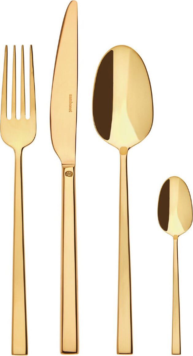 Komplet sztućców Rock złote 24 el.