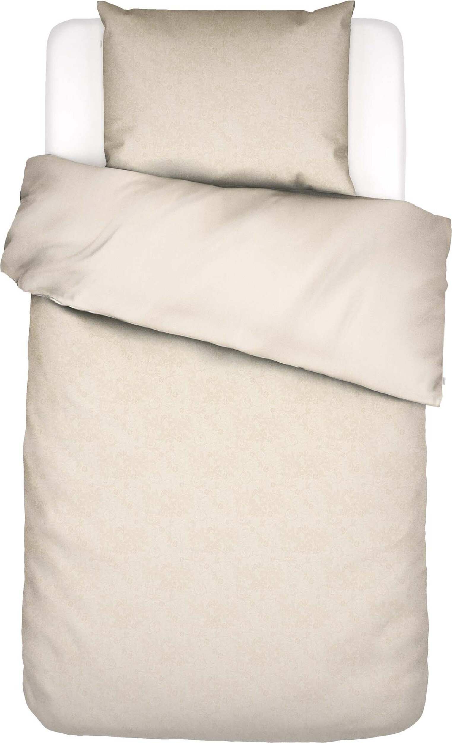 Pościel Felipa 135 x 200 cm kremowa z poszewką na poduszkę 80 x 80 cm zapięcie suwak