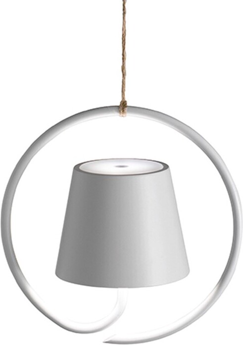 Lampa wisząca Poldina okrąg biała z kloszem na magnes