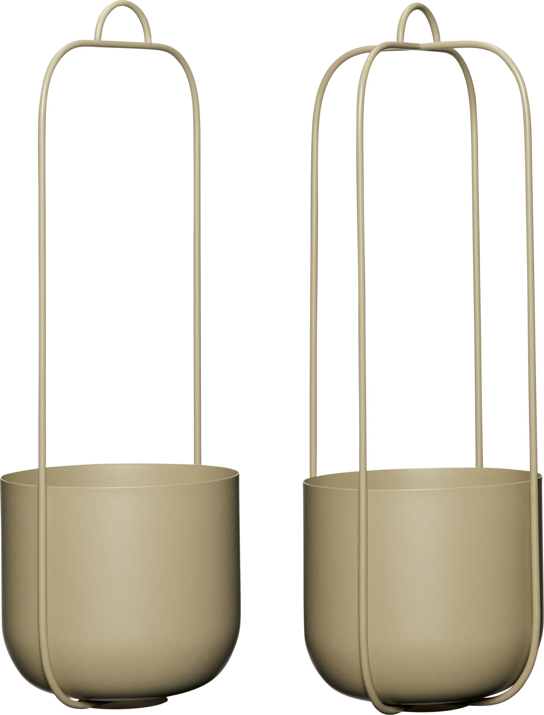 Doniczki wiszące Hübsch khaki metalowe 2 szt.