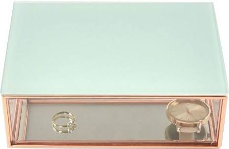 Szkatułka na biżuterię Stackers mini miętowa szklana