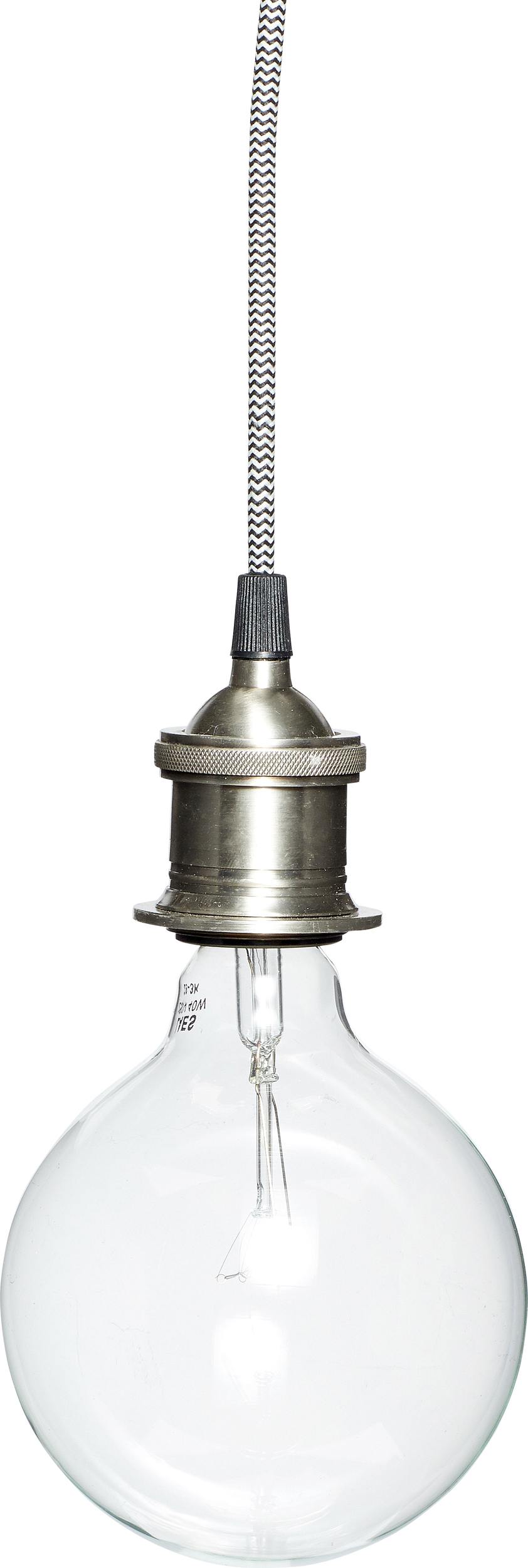 Lampa wisząca Hübsch srebrna z pojedynczą żarówką