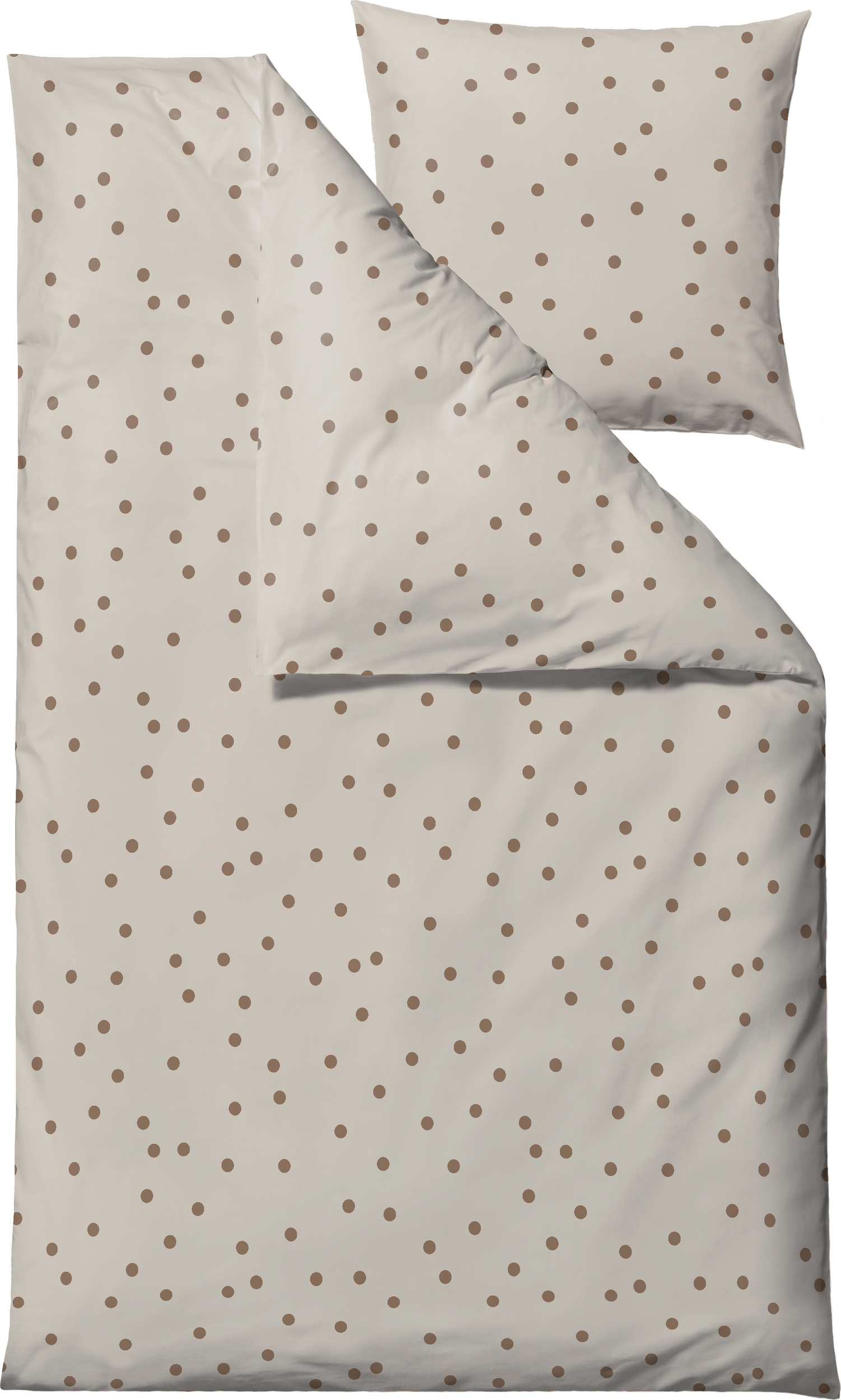 Pościel Solaris 140 x 200 cm taupe z poszewką na poduszkę 60 x 63 cm zapięcie suwak