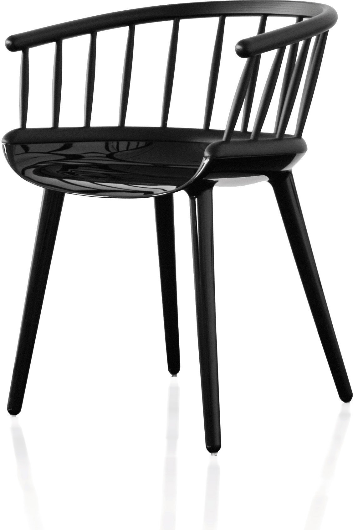 Krzesło Cyborg Stick czarna błyszcząca rama czarne oparcie