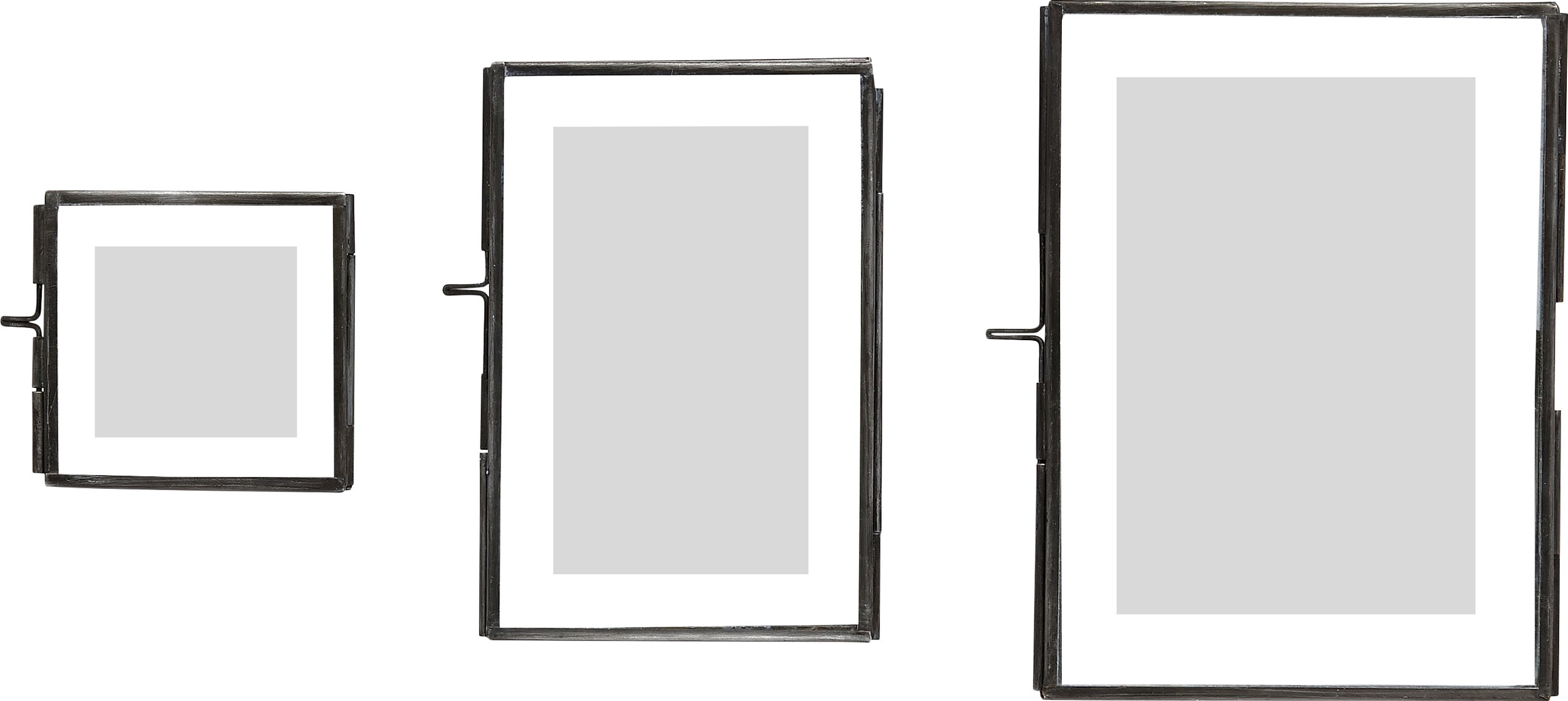 Ramka na zdjęcia Hübsch czarna metalowa 3 szt.
